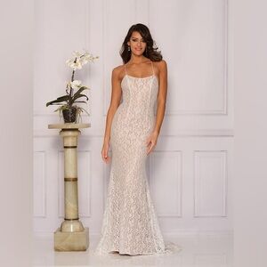 Dave & Johnny Ivory Lace Maxi Dress